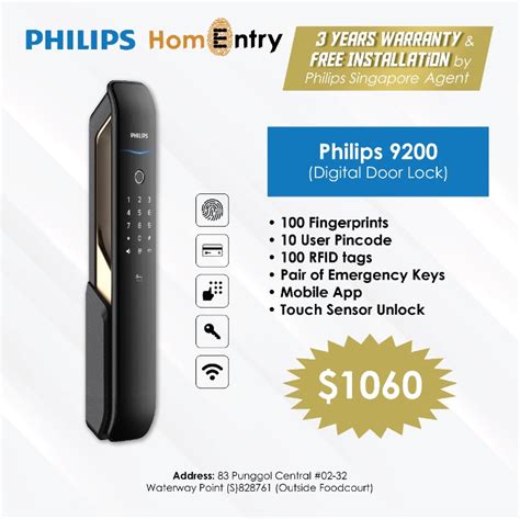 Philips Easykey 9200 Digital Lock 3 Yrs Warranty And Installation By