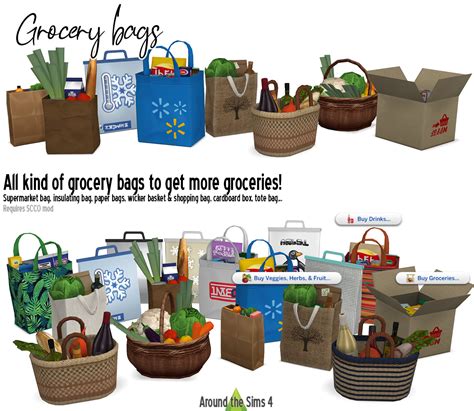Around The Sims 4 Custom Content Download Grocery Bags