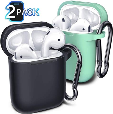 AirPod Case 1 & 2 Cover, (2 Pack) Cover for Airpods Case (Black/Teal