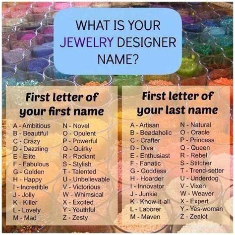 Whats Your Designer Jewelry Name Funny Names Name