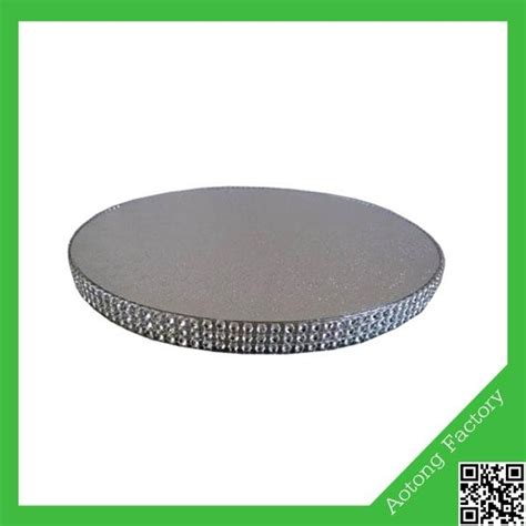 Round Silver 12mm Thick Cake Drum Board With Diamond Atc 002 Aotong
