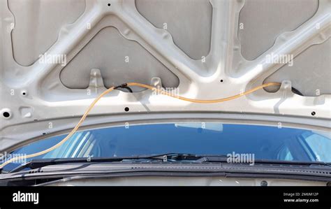 Car Hood Underneath Closeup View Stock Photo Alamy