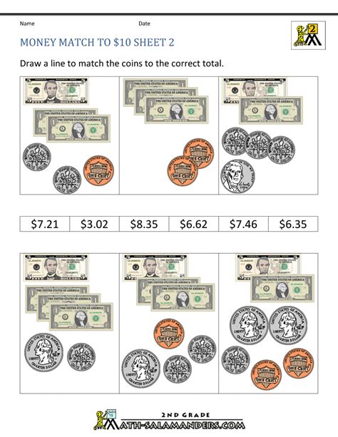 Free Printable Math Worksheets About Money

