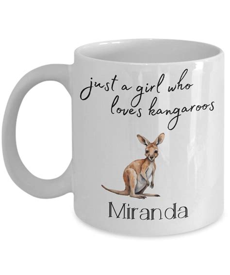 Personalized Kangaroo Coffee Mug Just A Girl Who Loves Kangaroos Cup