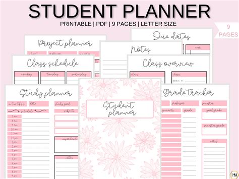 Student Planner Academic Planner College Student Planner Etsy