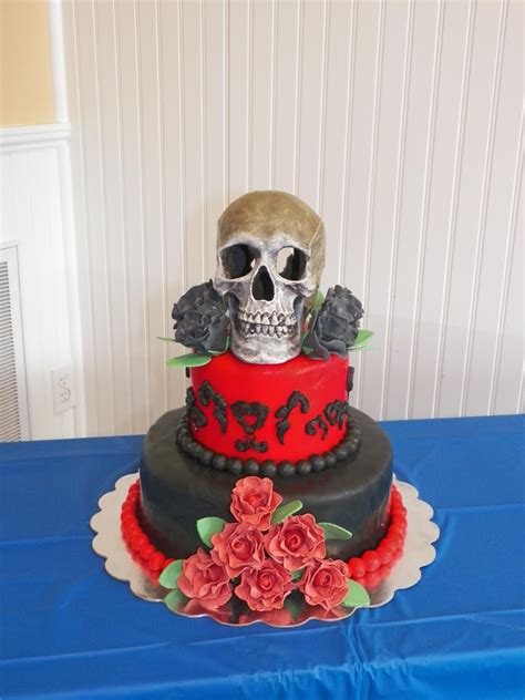 Skull And Roses Cake Rose Cake Cake Rose