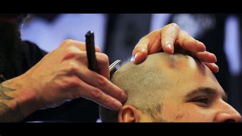 Head Shave Bald Head Shave With Straight Razor Barber