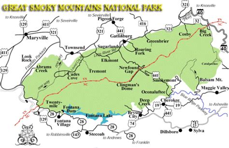 Great Smoky Mountains National Park Trail Map