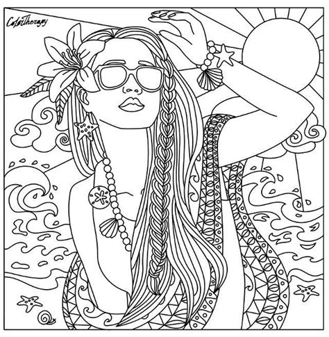 Beach Babe Coloring Page Beautiful Women Coloring Pages For Adults