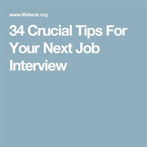 Infographic 34 Crucial Tips For Your Next Job Interview