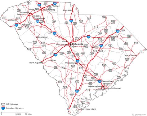 South Carolina Interstate 95 Map