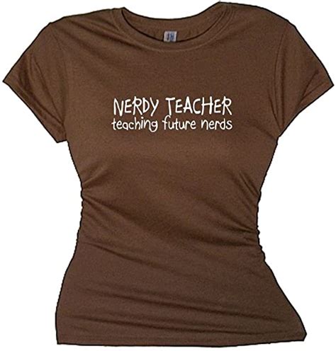 Fdt Womens Nerd Ss T Shirt Nerdy Teacher Teaching Future Nerds Brown Lg Clothing