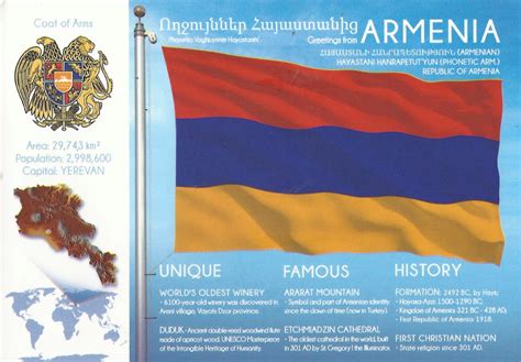 A Journey Of Postcards Flags Of The World Armenia