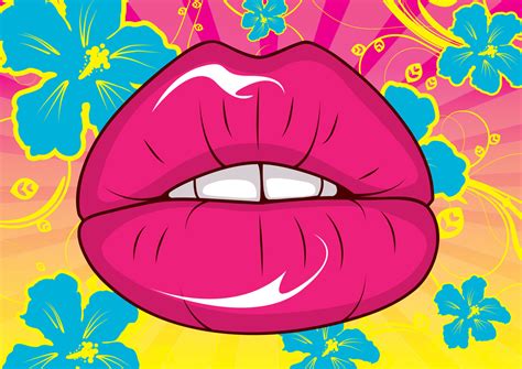 pop art lips free vector