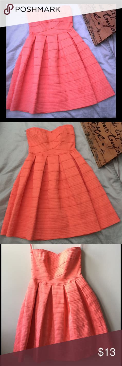 🍯honey Punch Strapless Sweetheart Dress S Coral Sweetheart Dress