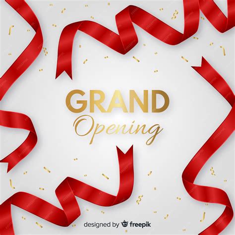 Premium Vector Realistic Red Ribbon Grand Opening Background