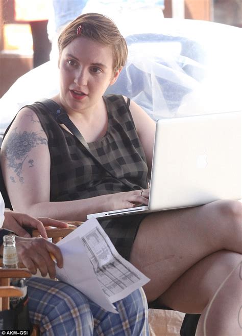 Lena Dunham Dons Tartan Print Dress While Filming Girls Season In Nyc