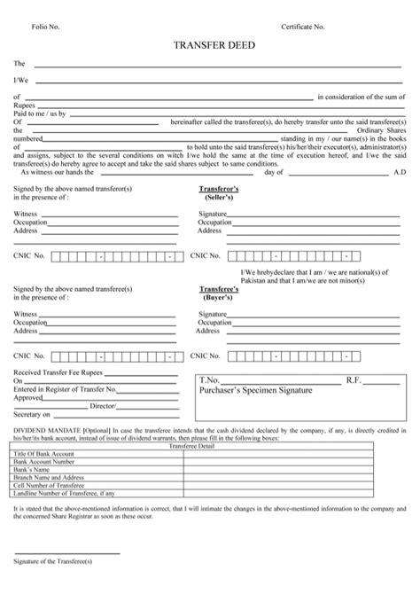 Deed Transfer Form Pdf Digitalglow