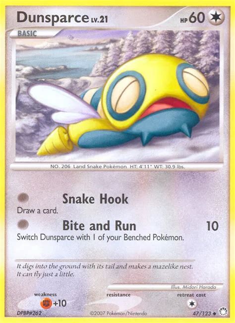 Pokémon Diamond And Pearl Mysterious Treasures Card 047 Dunsparce