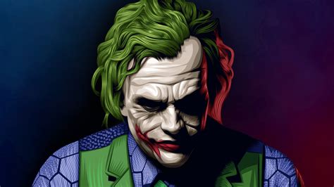 1024x576 Joker Heath Ledger Illustration 1024x576 Resolution Hd 4k