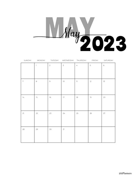 Free Printable May 2023 Calendar Customize Online