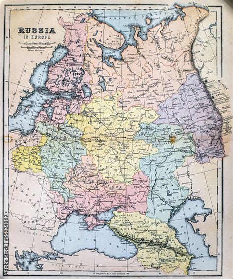 Map Of 19th Century Russia Stock Photo Adobe Stock