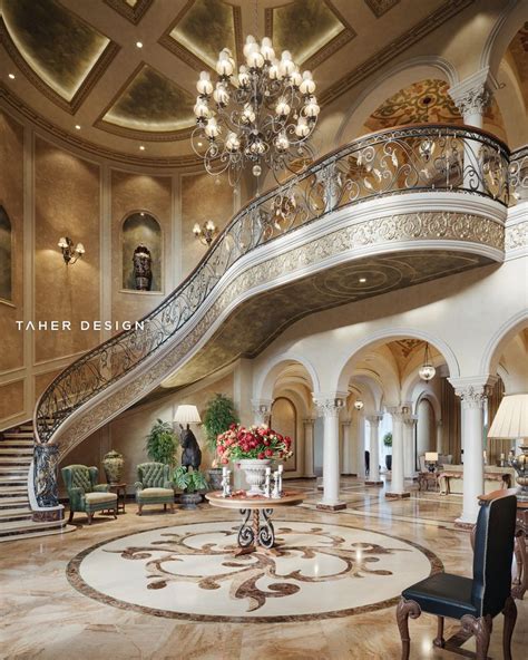 Grand Foyer Design For Luxury Mansion Located In Dubai Uae ©2017