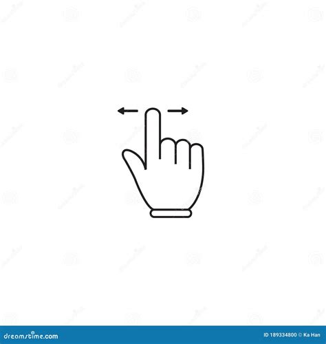 Finger Scrolling Icon Vector In Trendy Flat Style Swipe To Left And