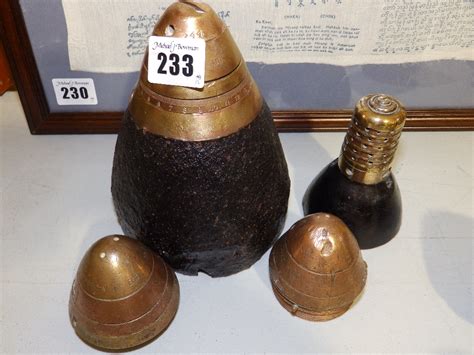 A French Wwi Beehive Fuse A British 18 Pounder Shrapnel Shell Together
