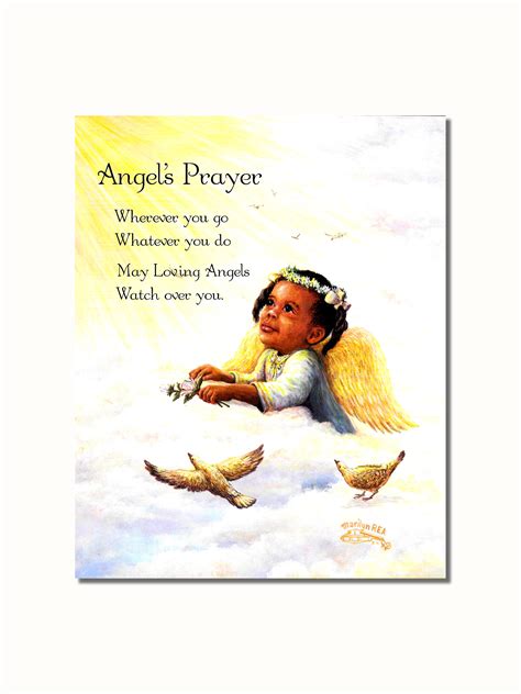 African American Black Girl Angels Prayer Wall Picture 8x10 Art Print