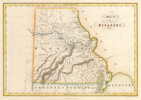 Antique Map Of Missouri 1832 New World Cartographic