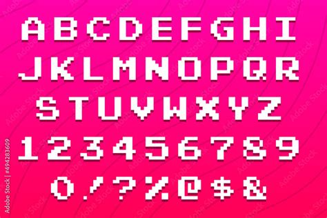 Set Of Vector Letters In Retro Style Game Design Font Of Old Games 8