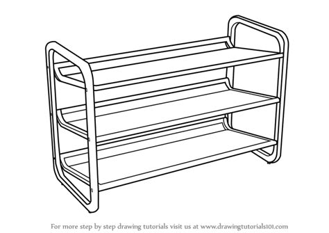How To Draw Shoe Rack Furniture Step By Step