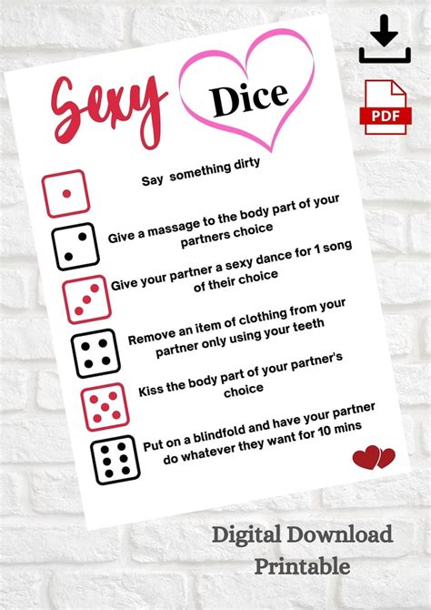 Sexy Dice Game Adult Game Valentines Day Date Night Etsy