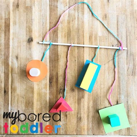 Diy Shapes Mobile My Bored Toddler Shapes And Colors Fun