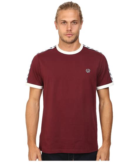 Fred Perry Taped Ringer T Shirt In Red For Men Lyst