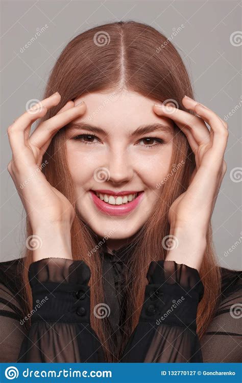 Portrait Of Beautiful Female Model With Smile Stock Image