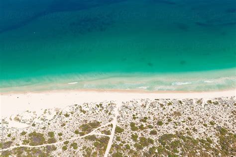 Aerial View Of Sandy White Beach By Stocksy Contributor Neal