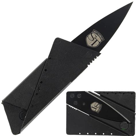 Folding Locking Credit Card Knife Black Stainless Steel 275 The