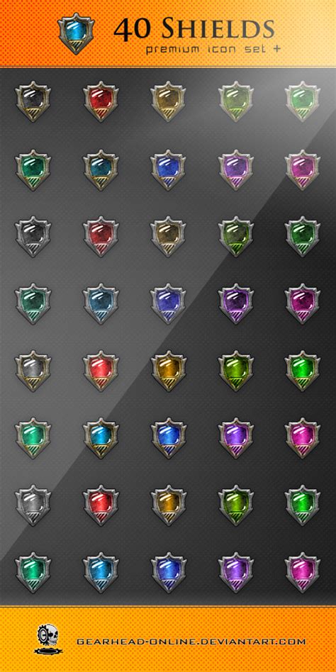 40 Shields Icon Set By Gearhead Online On Deviantart Icon Set Icon