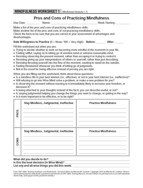 Pros And Cons Dbt Worksheet Dbt Worksheets