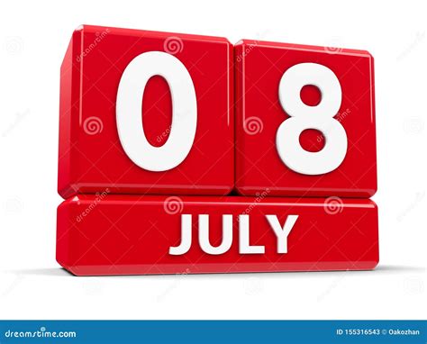 Cubes Calendar 8th July Stock Illustration Illustration Of Button