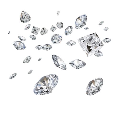 Lots Of Shiny Diamonds Falling 3d 3d Illustration 3d Rendering Png