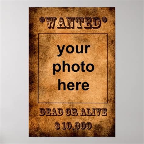 Wanted Dead Or Alive Poster Template