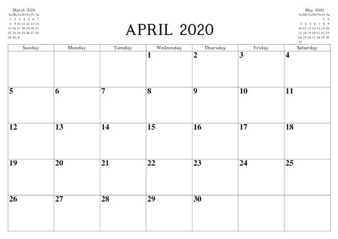 Blank April 2020 Calendar With Different Design Pretty Calendar