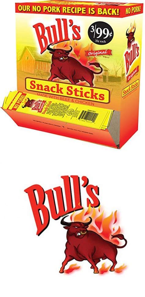 Bulls Original Snack Sticks No Pork Box Of 100 Snack Sticks