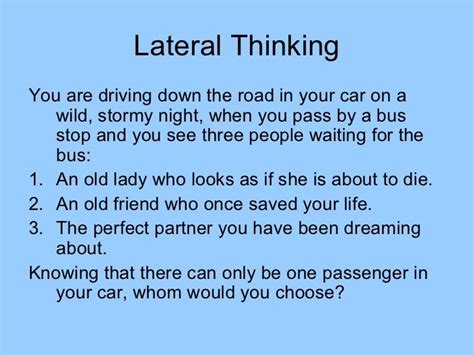 Lateral Thinking Puzzles Lateral Thinking Lateral Thinking Puzzles