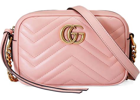 Gucci Gg Marmont Camera Bag Matelasse Mini Light Pink