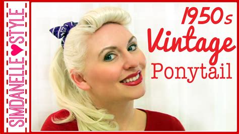 The side hair is brushed. {Hairstyles} Vintage 1950s Ponytail Hairstyle ...