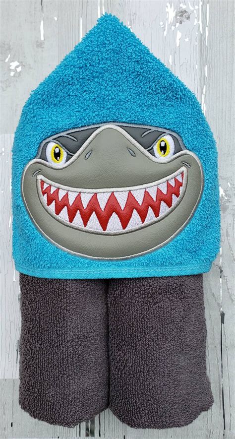 Hooded Towel Shark Hooded Towel Kids Hooded Towel Shark Etsy